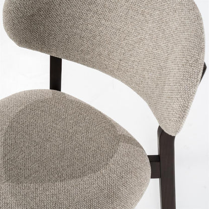 Eetkamerstoel Mikky | Taupe Stof | Donker bruine Poten