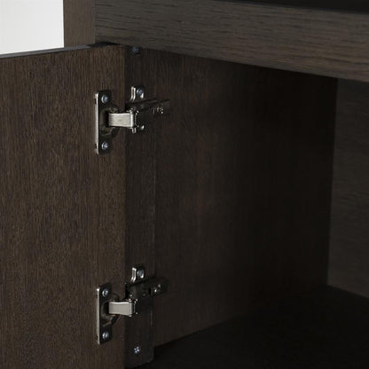Kast Helsinki bruin eikenhout 6 vakken smal, detail van het materiaal