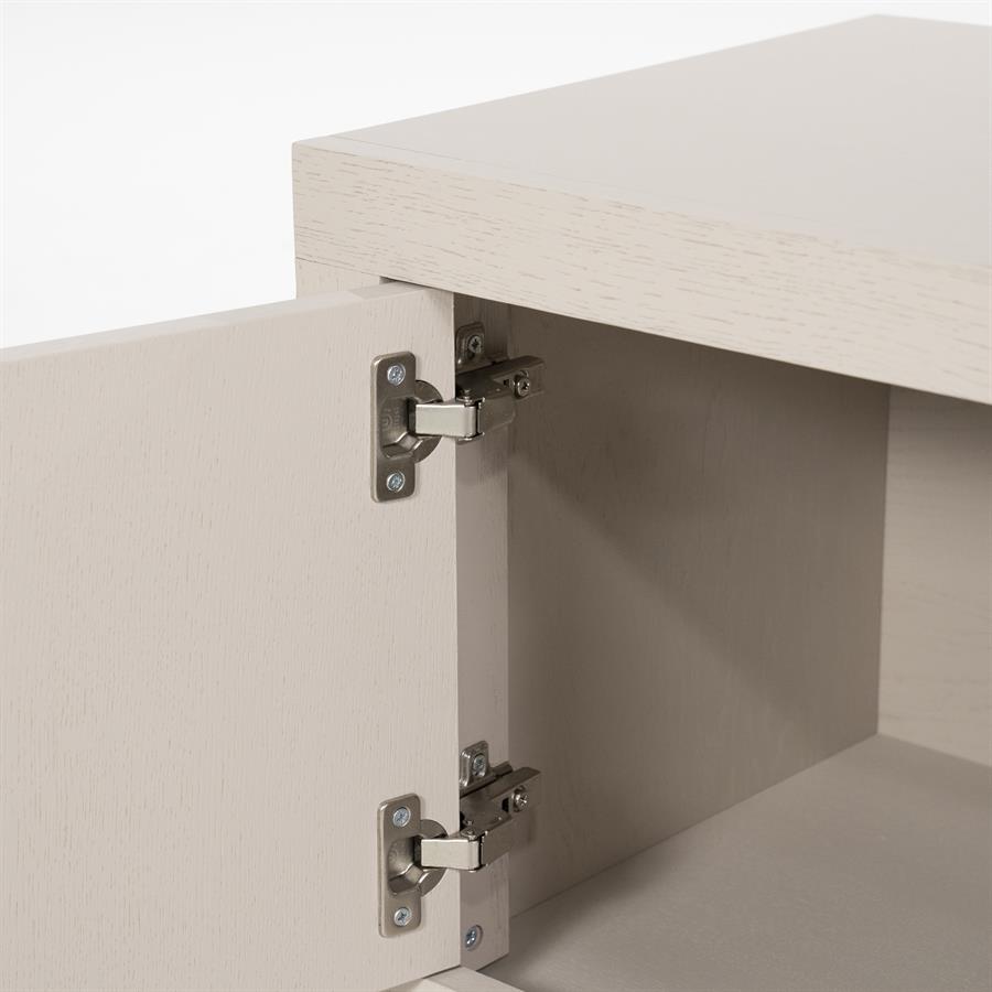 Tv-meubel Helsinki taupe eikenhout, detail van het materiaal