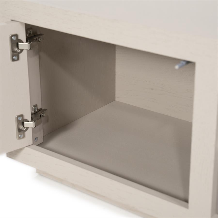 Tv-meubel Helsinki taupe eikenhout, detail van het materiaal