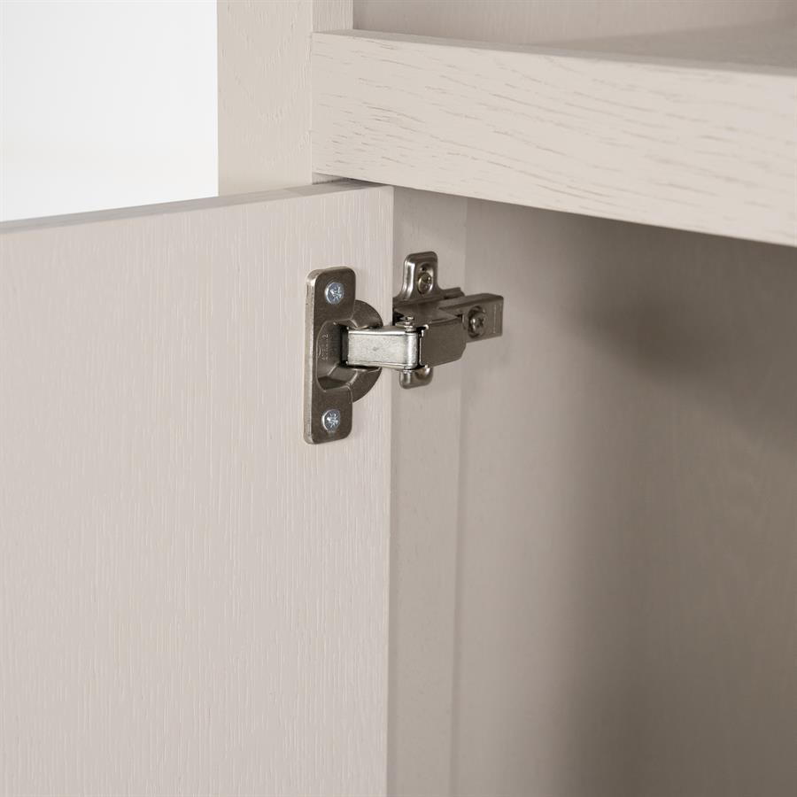 Kast Helsinki taupe eikenhout 4 vakken hoog, detail van het materiaal