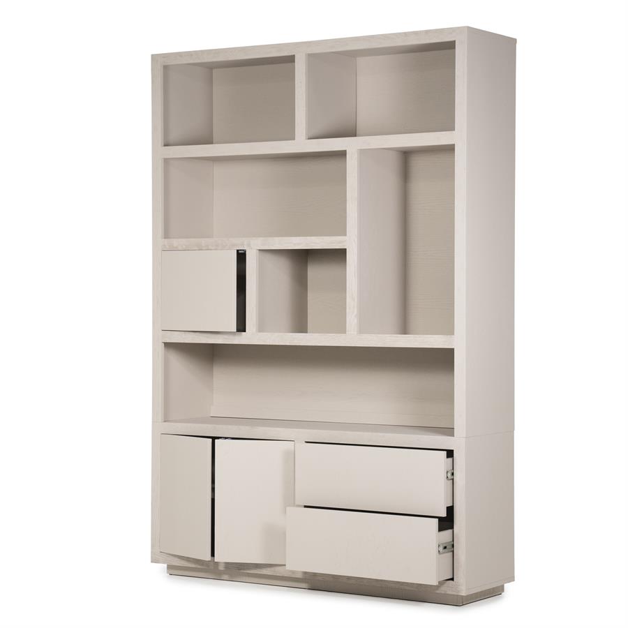 Kast Helsinki taupe eikenhout 6 vakken small, detail van de functie
