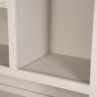 Kast Helsinki taupe eikenhout 6 vakken small, detail van het materiaal