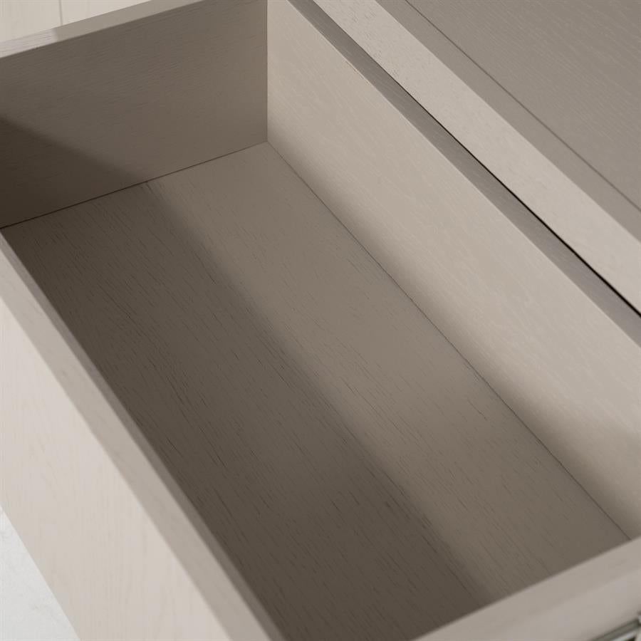 Kast Helsinki taupe eikenhout 6 vakken small, detail van het materiaal