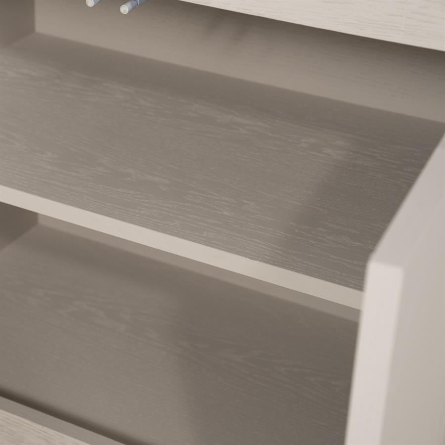 Kast Helsinki taupe eikenhout 6 vakken small, detail van het materiaal