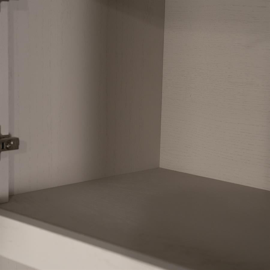 Kast Helsinki taupe eikenhout 6 vakken breed, detail van het materiaal