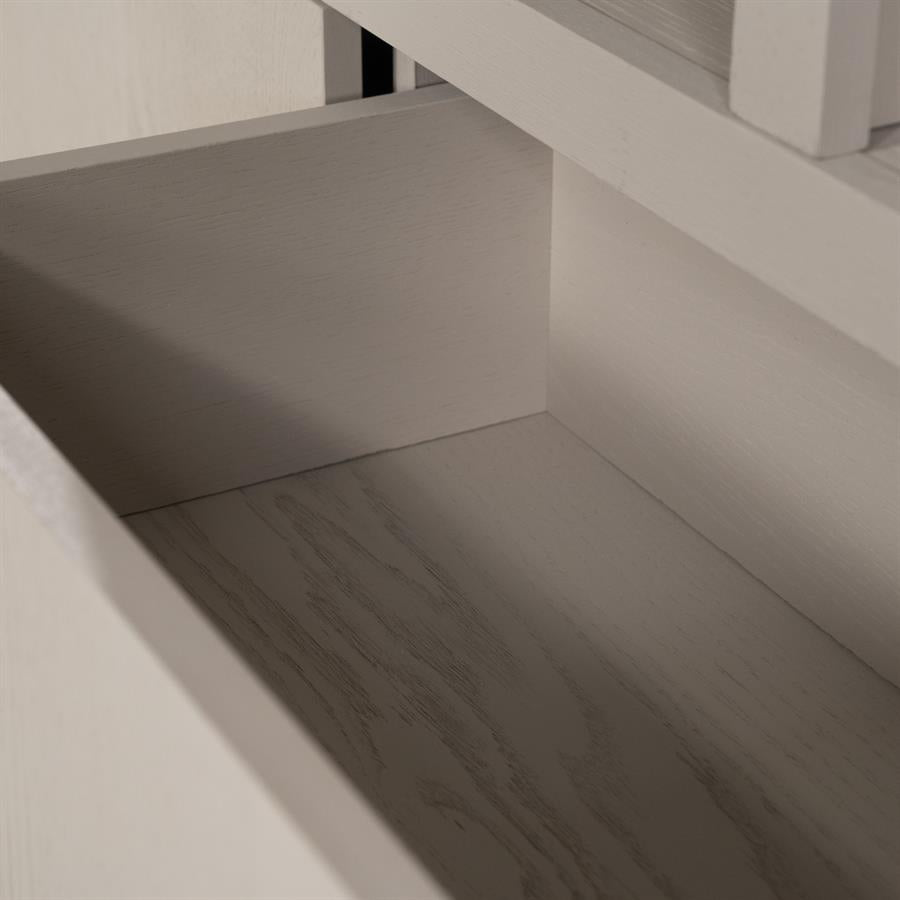 Kast Helsinki taupe eikenhout 6 vakken breed, detail van het materiaal