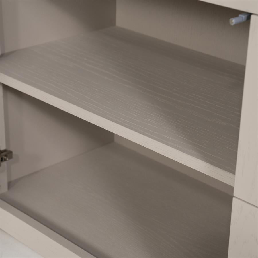 Kast Helsinki taupe eikenhout 6 vakken breed, detail van het materiaal