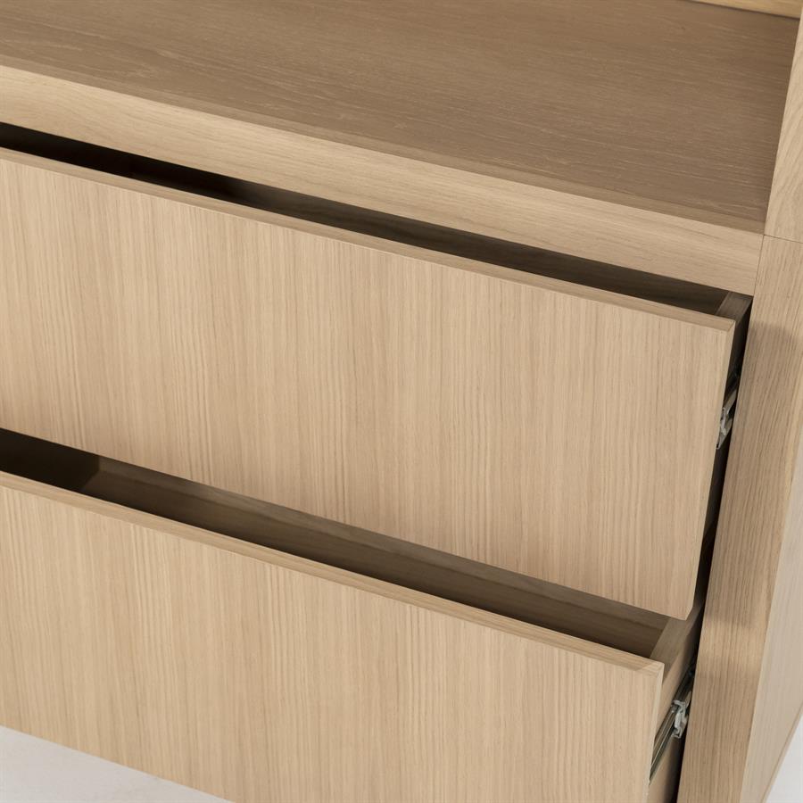 Kast Helsinki naturel eikenhout 6 vakken small, detail van de functie