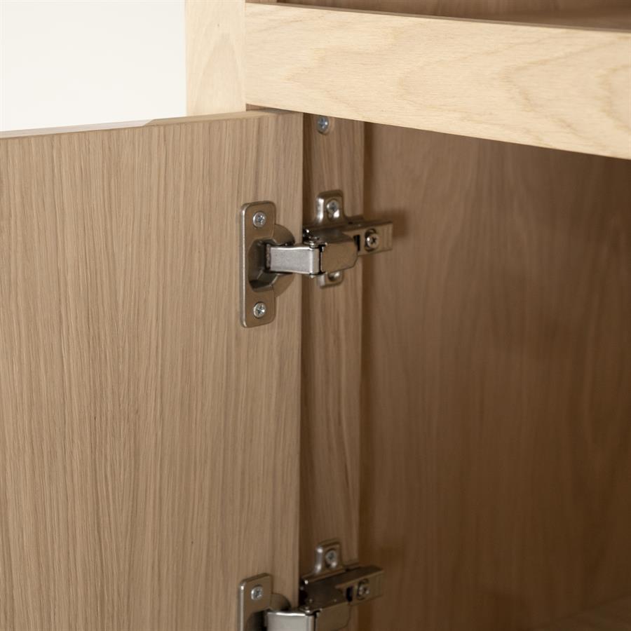 Kast Helsinki naturel eikenhout 6 vakken small, detail van het materiaal