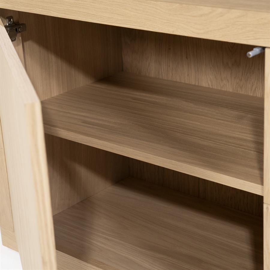 Kast Helsinki | Naturel Eikenhout | 6 Vakken | Breed