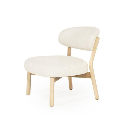 Fauteuil Mikky | Taupe Stof | Naturel Eikenhout