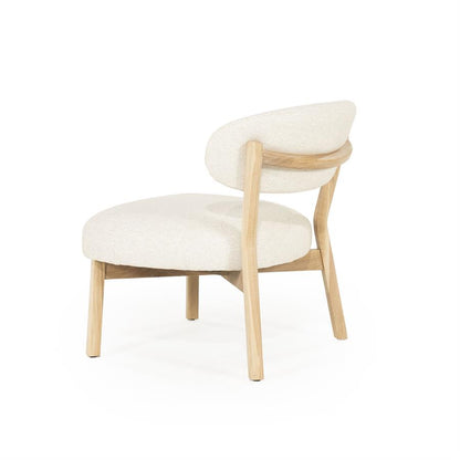 Fauteuil Mikky | Taupe Stof | Naturel Eikenhout