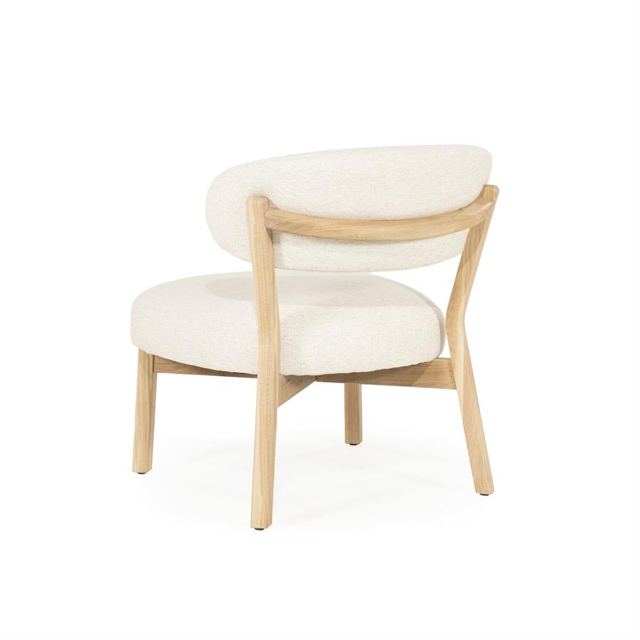 Fauteuil Mikky | Taupe Stof | Naturel Eikenhout