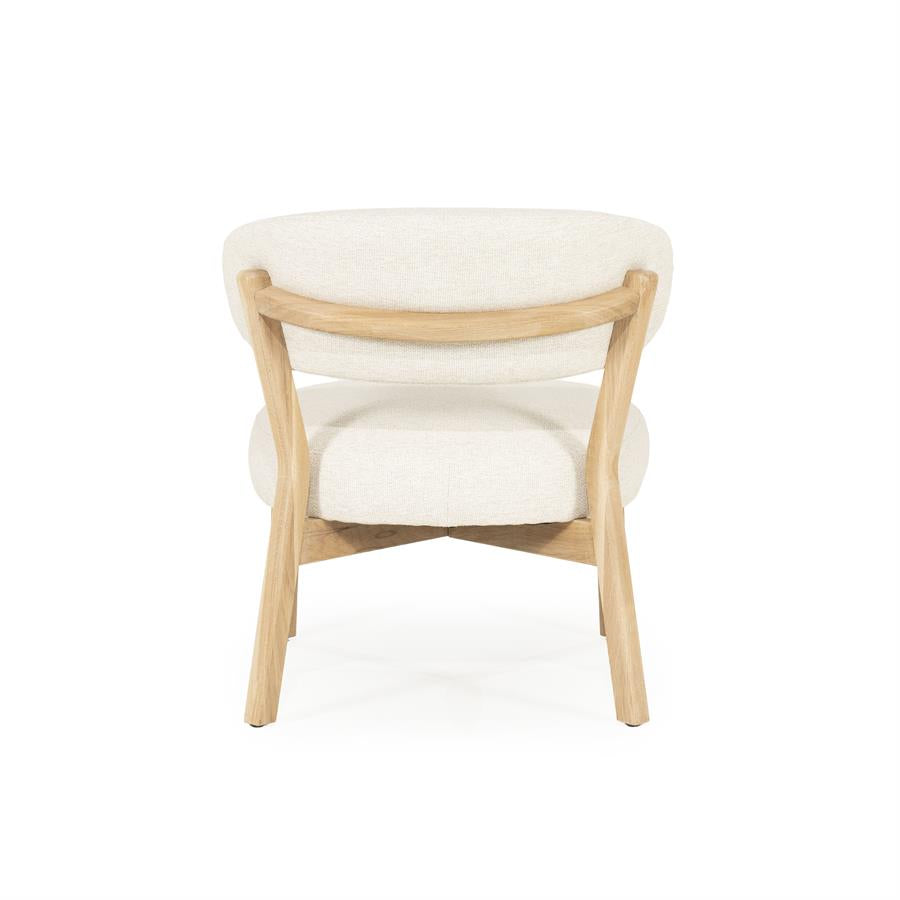 Fauteuil Mikky | Taupe Stof | Naturel Eikenhout