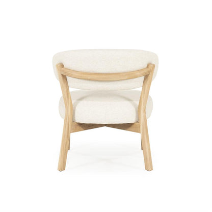 Fauteuil Mikky | Taupe Stof | Naturel Eikenhout