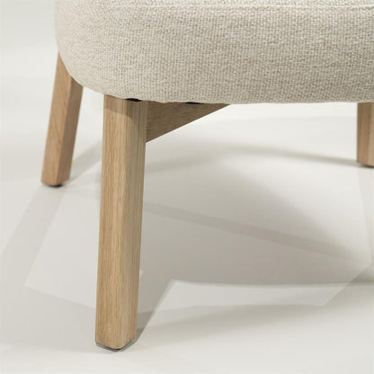 Fauteuil Mikky | Taupe Stof | Naturel Eikenhout — Detail