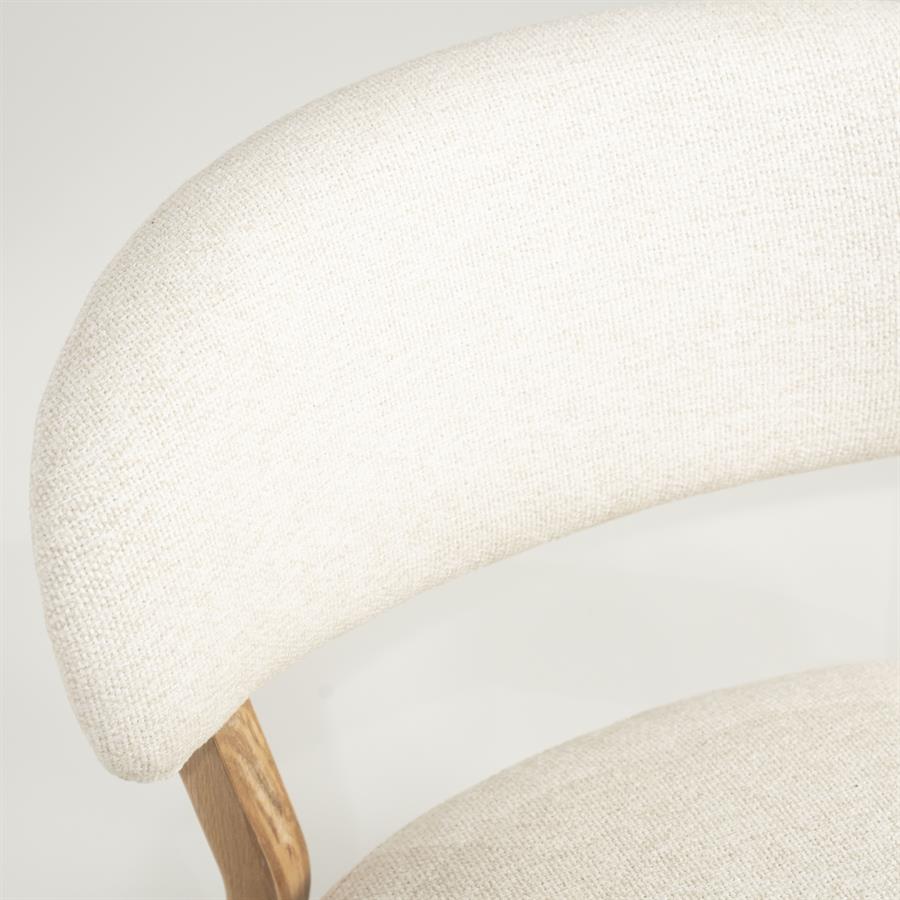 Fauteuil Mikky | Taupe Stof | Naturel Eikenhout — Detail