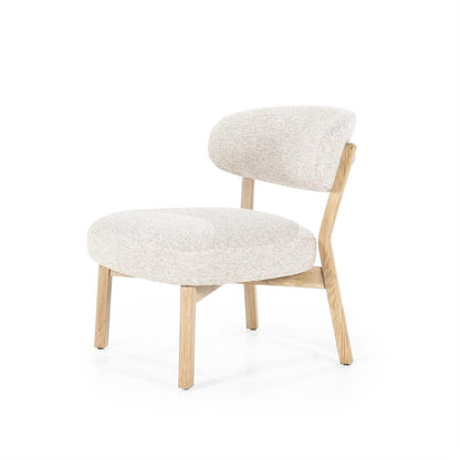 Fauteuil Mikky | Taupe Stof | Naturel Eikenhout