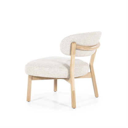Fauteuil Mikky | Taupe Stof | Naturel Eikenhout