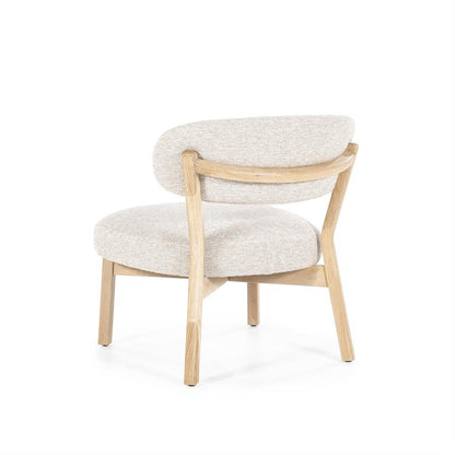 Fauteuil Mikky | Taupe Stof | Naturel Eikenhout
