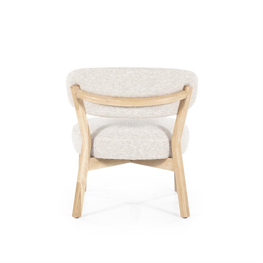 Fauteuil Mikky | Taupe Stof | Naturel Eikenhout