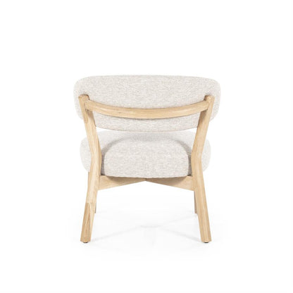 Fauteuil Mikky | Taupe Stof | Naturel Eikenhout
