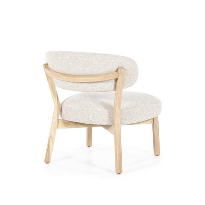 Fauteuil Mikky | Taupe Stof | Naturel Eikenhout