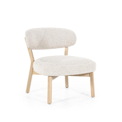 Fauteuil Mikky | Taupe Stof | Eikenhout