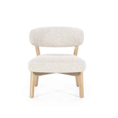 Fauteuil Mikky | Taupe Stof | Eikenhout