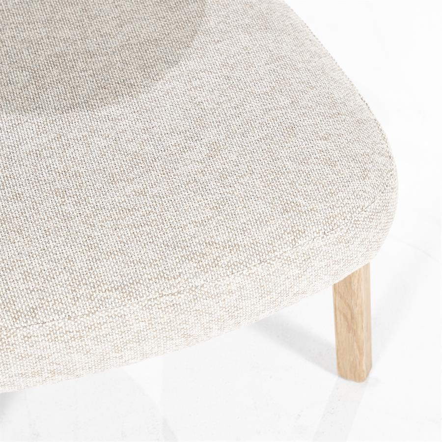 Fauteuil Mikky | Taupe Stof | Naturel Eikenhout