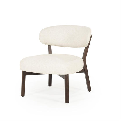 Fauteuil Mikky | Taupe Stof | Bruin Eikenhout