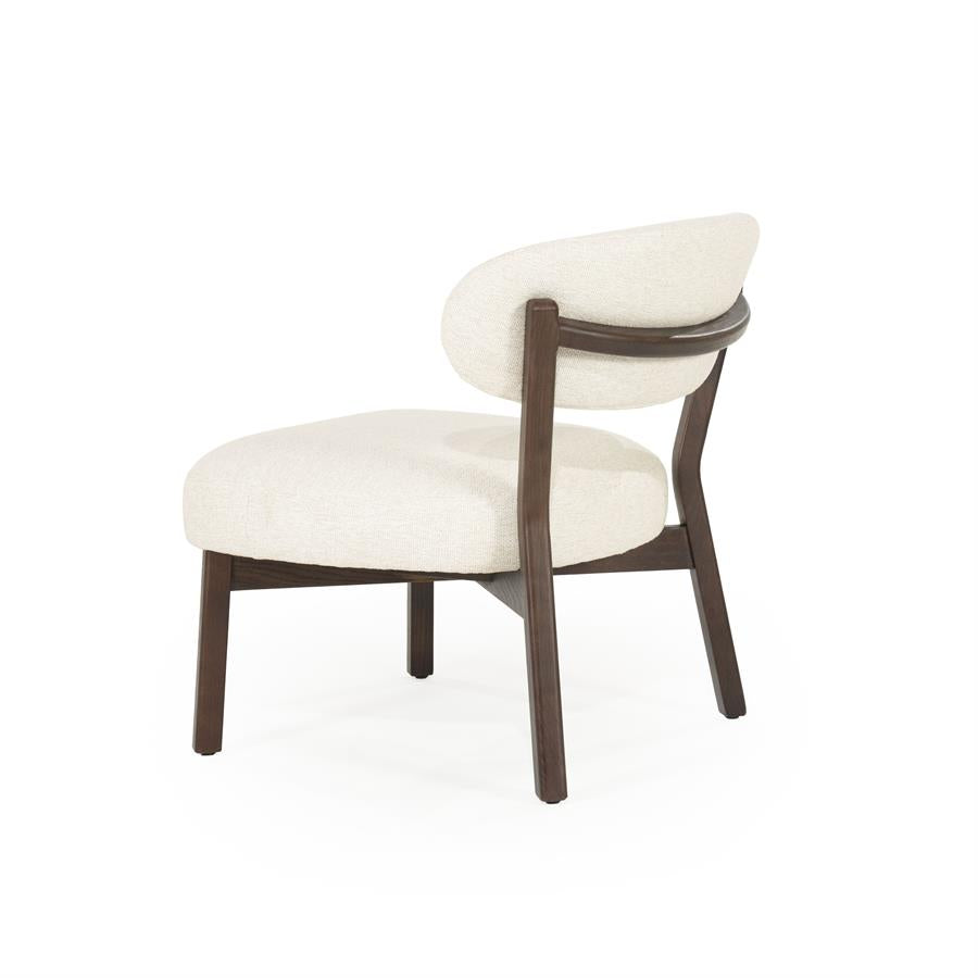 Fauteuil Mikky | Taupe Stof | Bruin Eikenhout