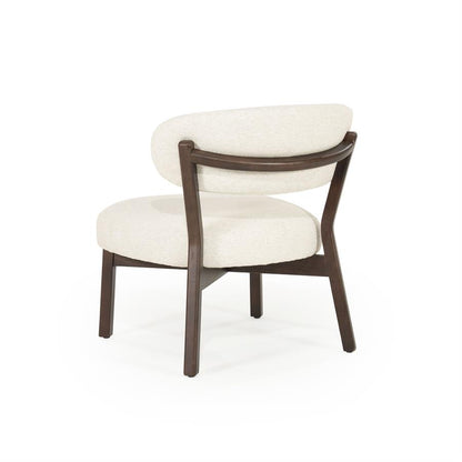 Fauteuil Mikky | Taupe Stof | Bruin Eikenhout