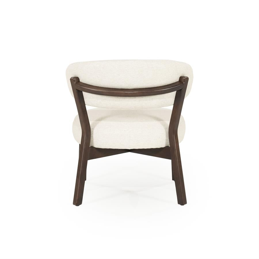 Fauteuil Mikky | Taupe Stof | Bruin Eikenhout