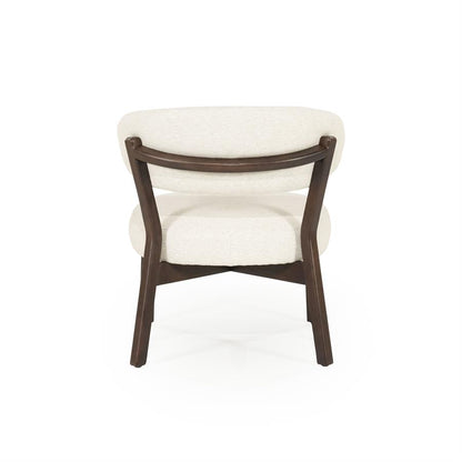 Fauteuil Mikky | Taupe Stof | Bruin Eikenhout