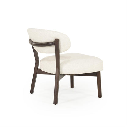 Fauteuil Mikky | Taupe Stof | Bruin Eikenhout
