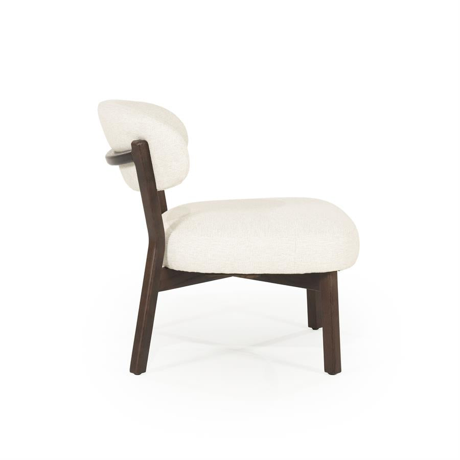 Fauteuil Mikky | Taupe Stof | Bruin Eikenhout
