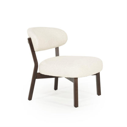 Fauteuil Mikky | Taupe Stof | Bruin Eikenhout