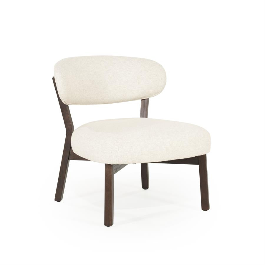 Fauteuil Mikky | Taupe Stof | Bruin Eikenhout