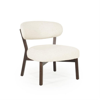 Fauteuil Mikky | Taupe Stof | Bruin Eikenhout