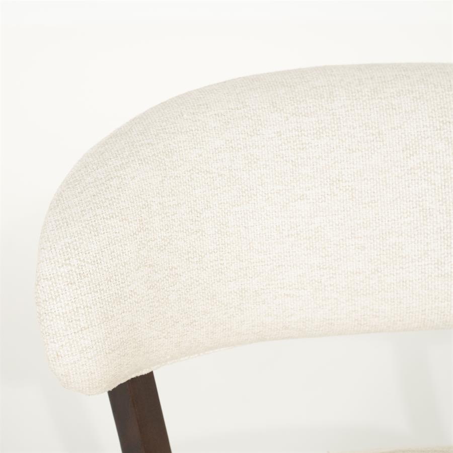 Fauteuil Mikky | Taupe Stof | Bruin Eikenhout