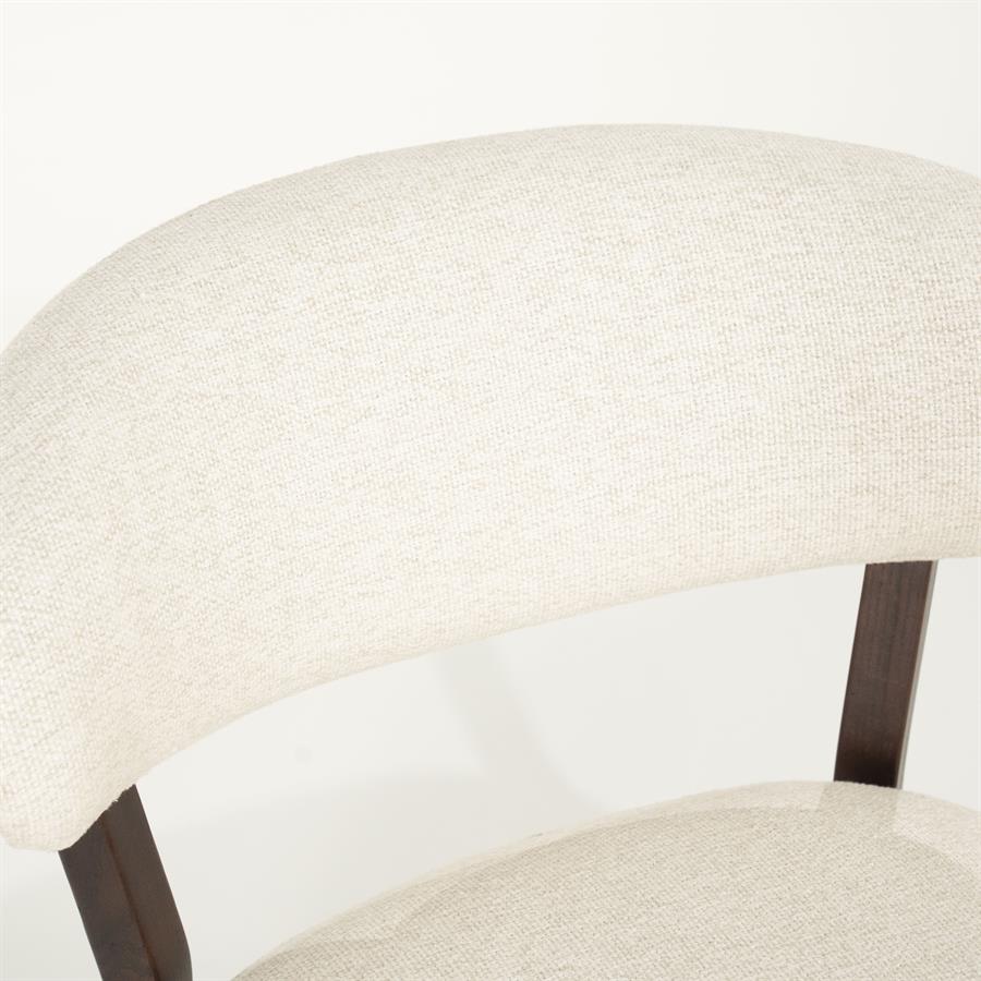 Fauteuil Mikky | Taupe Stof | Bruin Eikenhout