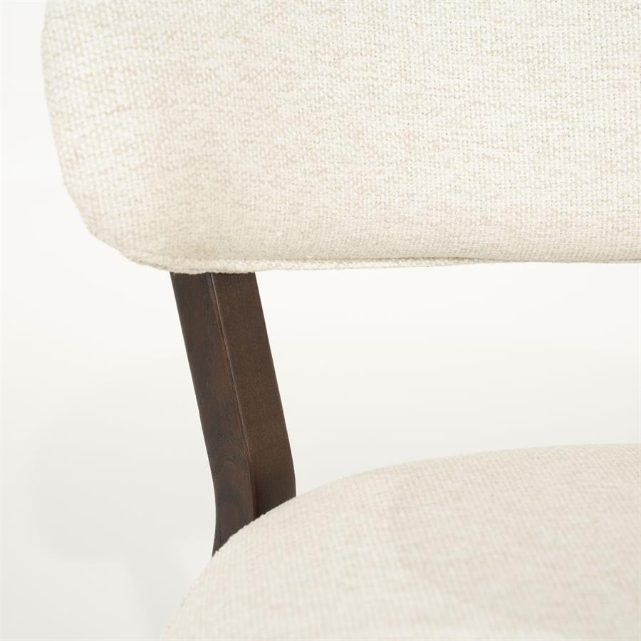 Fauteuil Mikky | Taupe Stof | Bruin Eikenhout