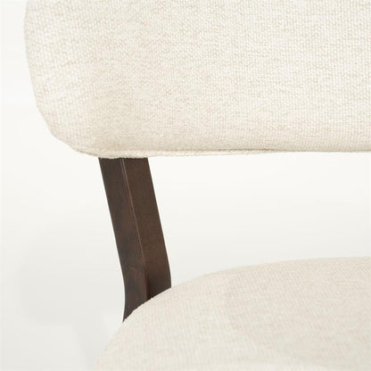 Fauteuil Mikky | Taupe Stof | Bruin Eikenhout