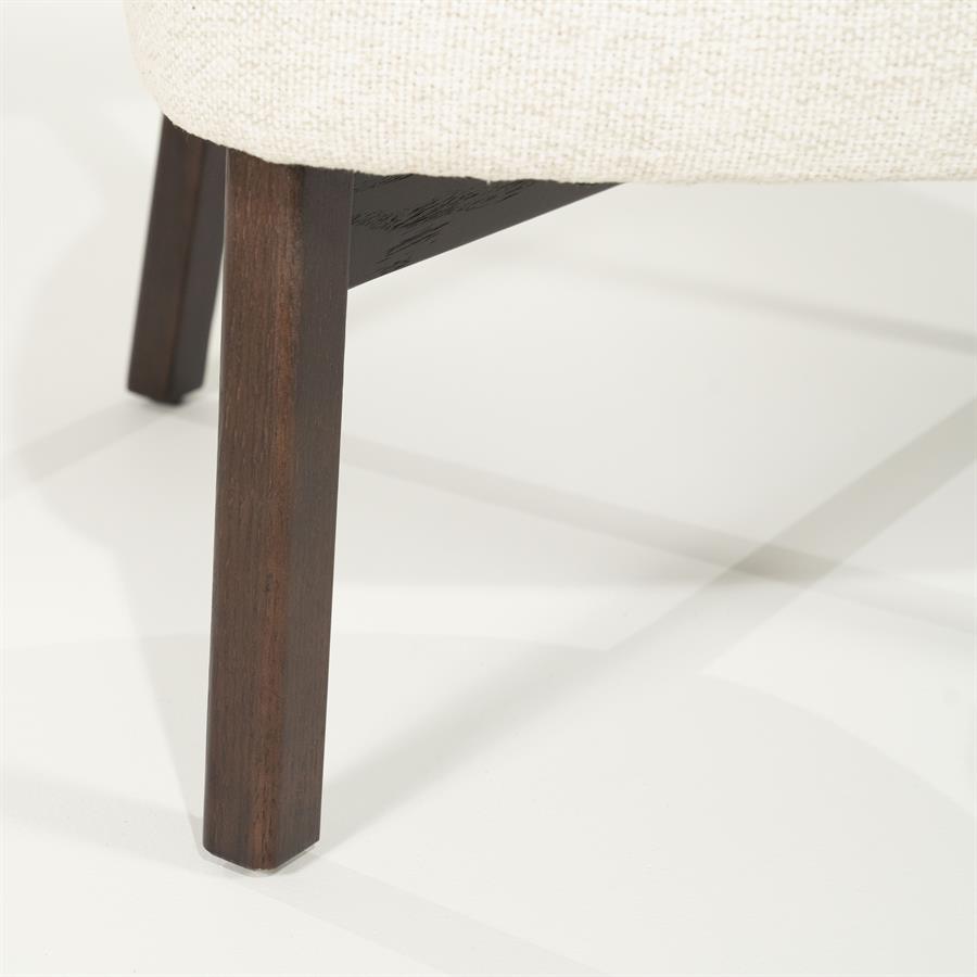 Fauteuil Mikky | Taupe Stof | Bruin Eikenhout — Detail