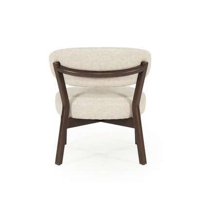 Fauteuil Mikky | Taupe Stof | Bruin Eikenhout