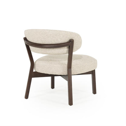 Fauteuil Mikky | Taupe Stof | Bruin Eikenhout