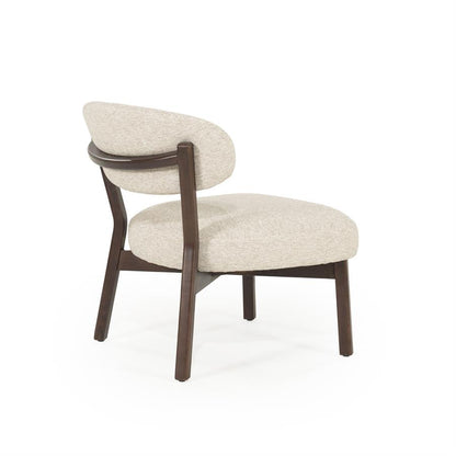 Fauteuil Mikky | Taupe Stof | Bruin Eikenhout