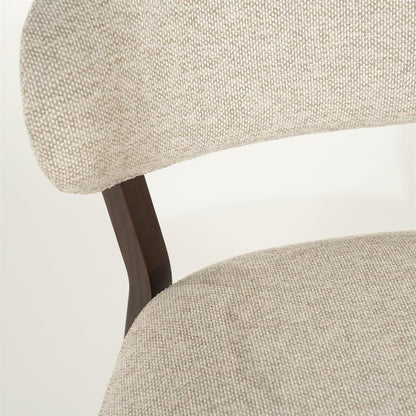 Fauteuil Mikky | Taupe Stof | Bruin Eikenhout